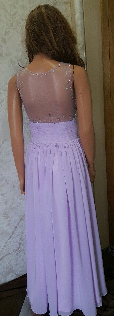 orchid color dresses with illusion back